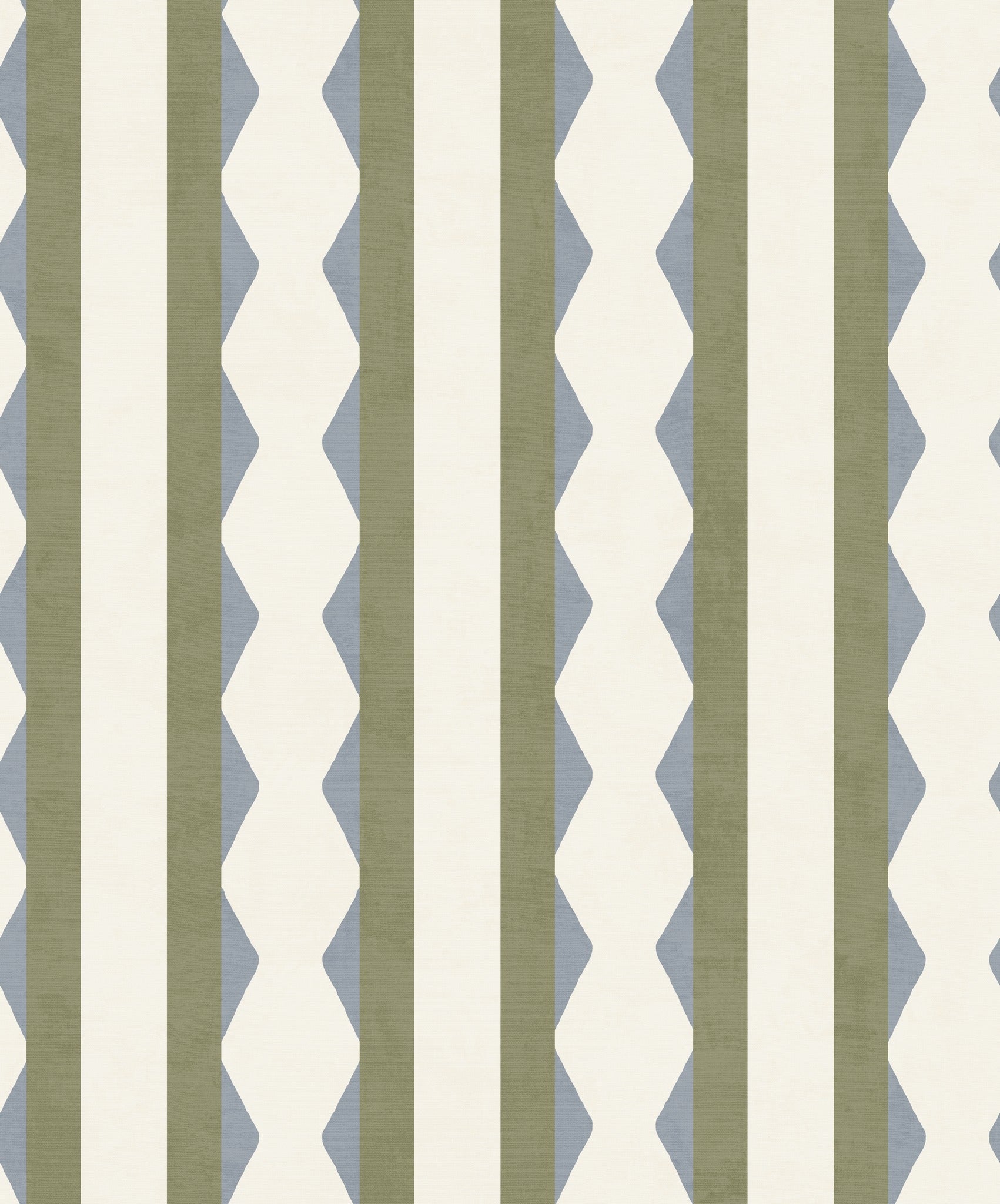 Inca Stripe Olive Green & Blue Wallpaper