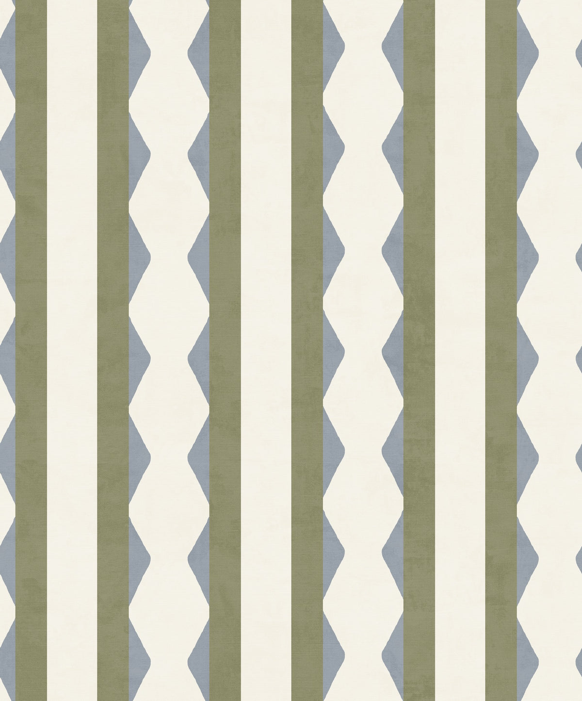 Inca Stripe Olive Green & Blue Wallpaper