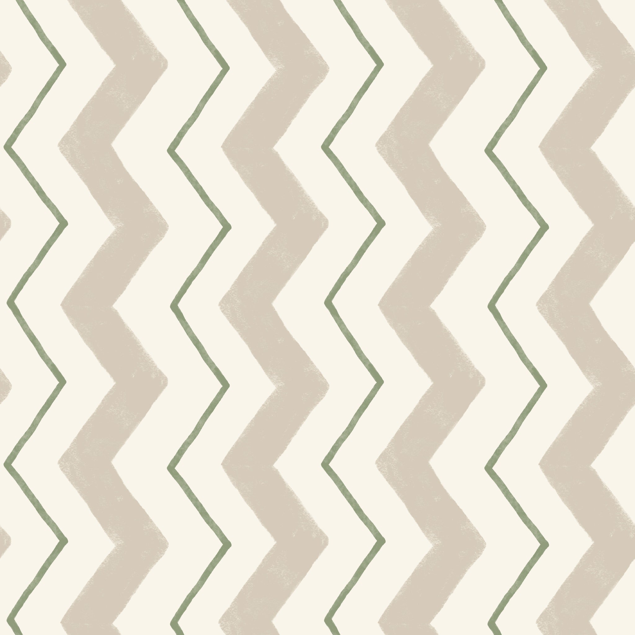 Blitzen Stripe Beige & Olive Green Wallpaper