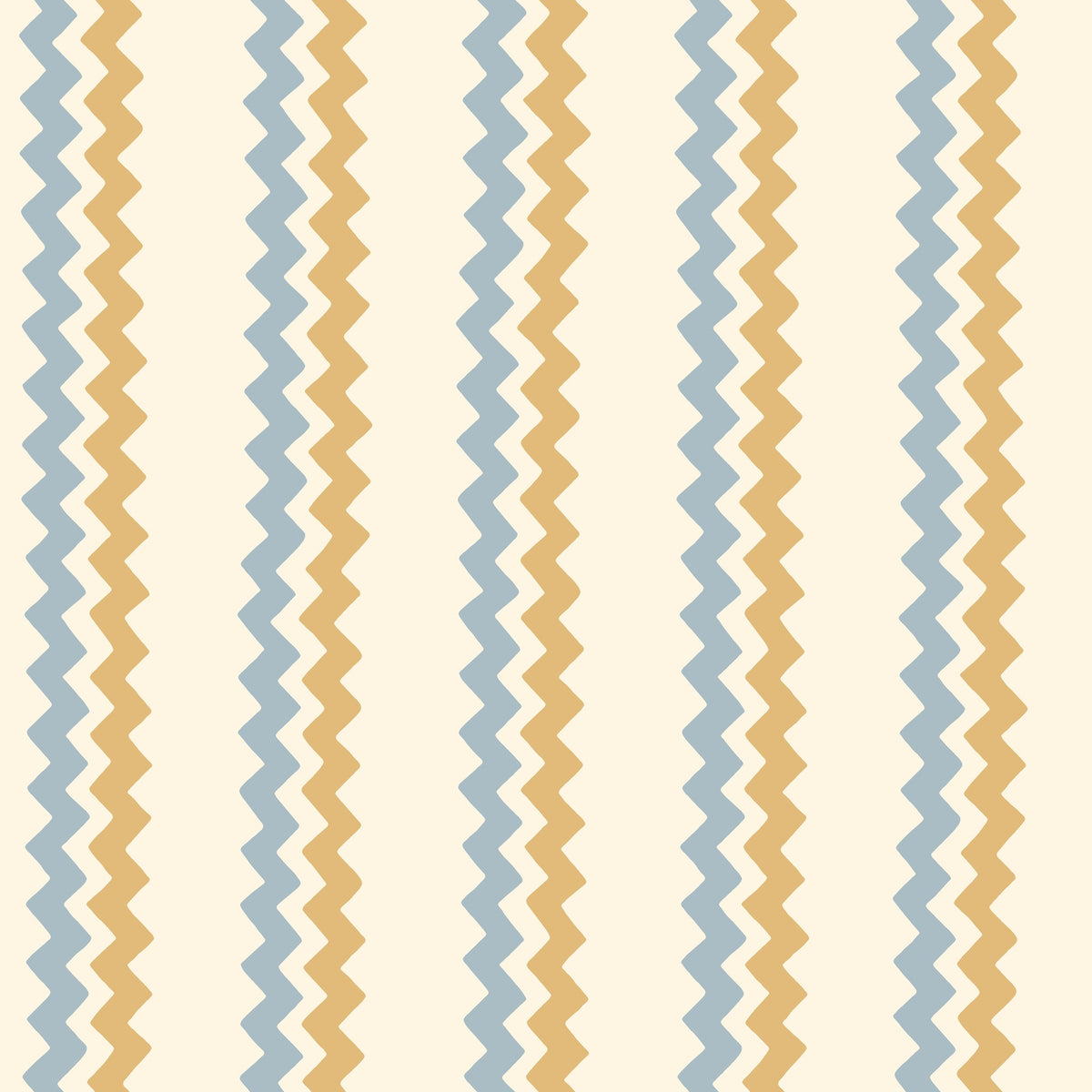 Ziggle Stripe Blue & Yellow Wallpaper