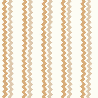 Ziggle Stripe Beige & Brick Wallpaper