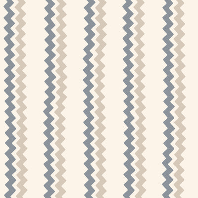 Ziggle Stripe Blue & Grey Wallpaper