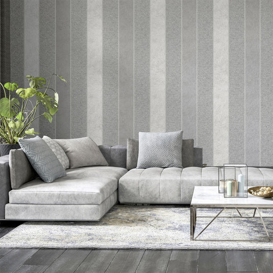 Calico Stripe Grey Wallpaper sw12