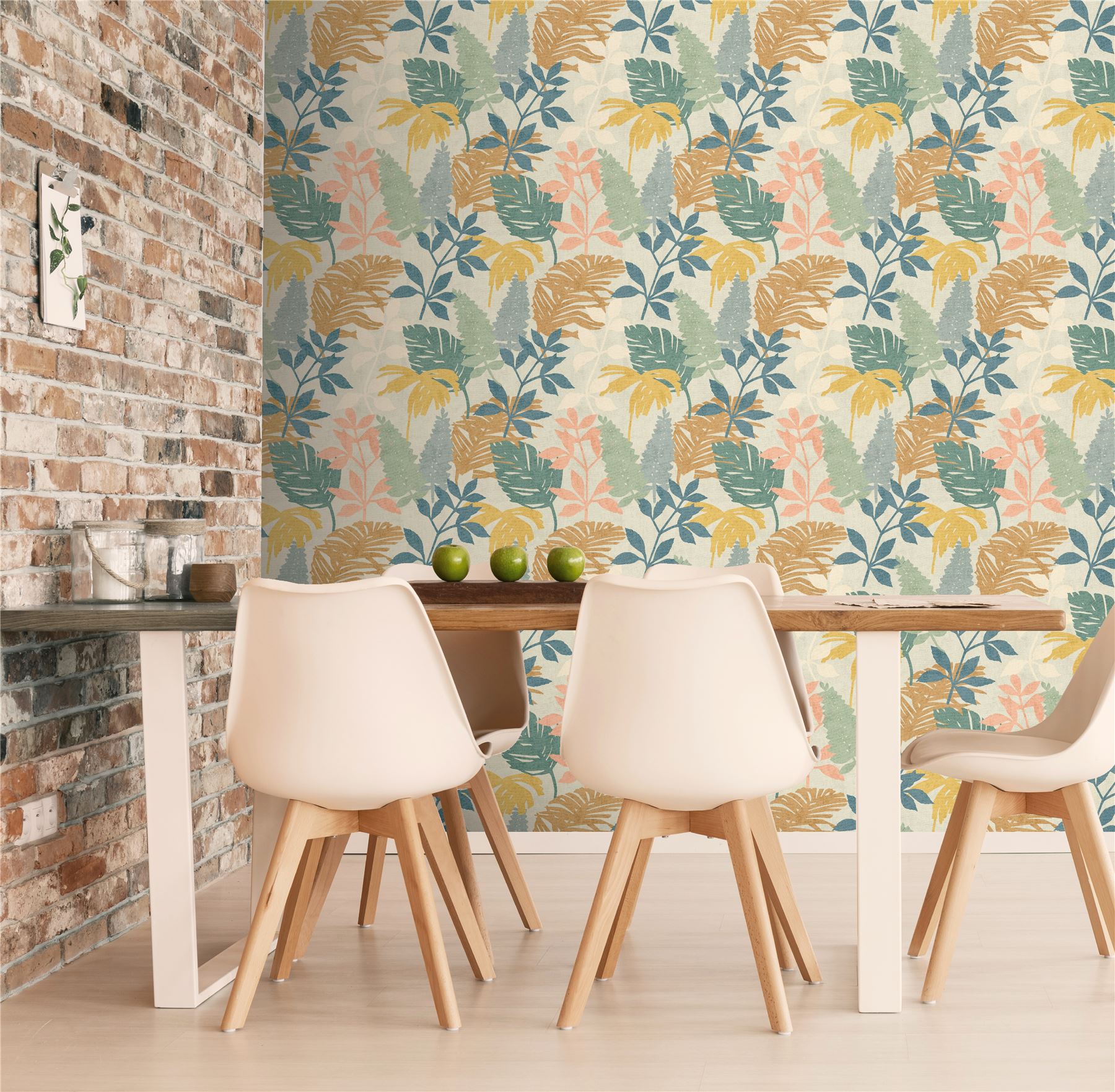 Fun Leaf Blue Multi Wallpaper