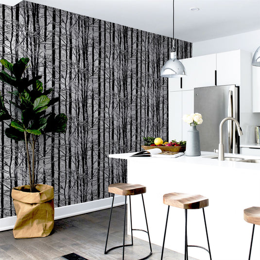 Frosted Wood Silver Wallpaper sw12