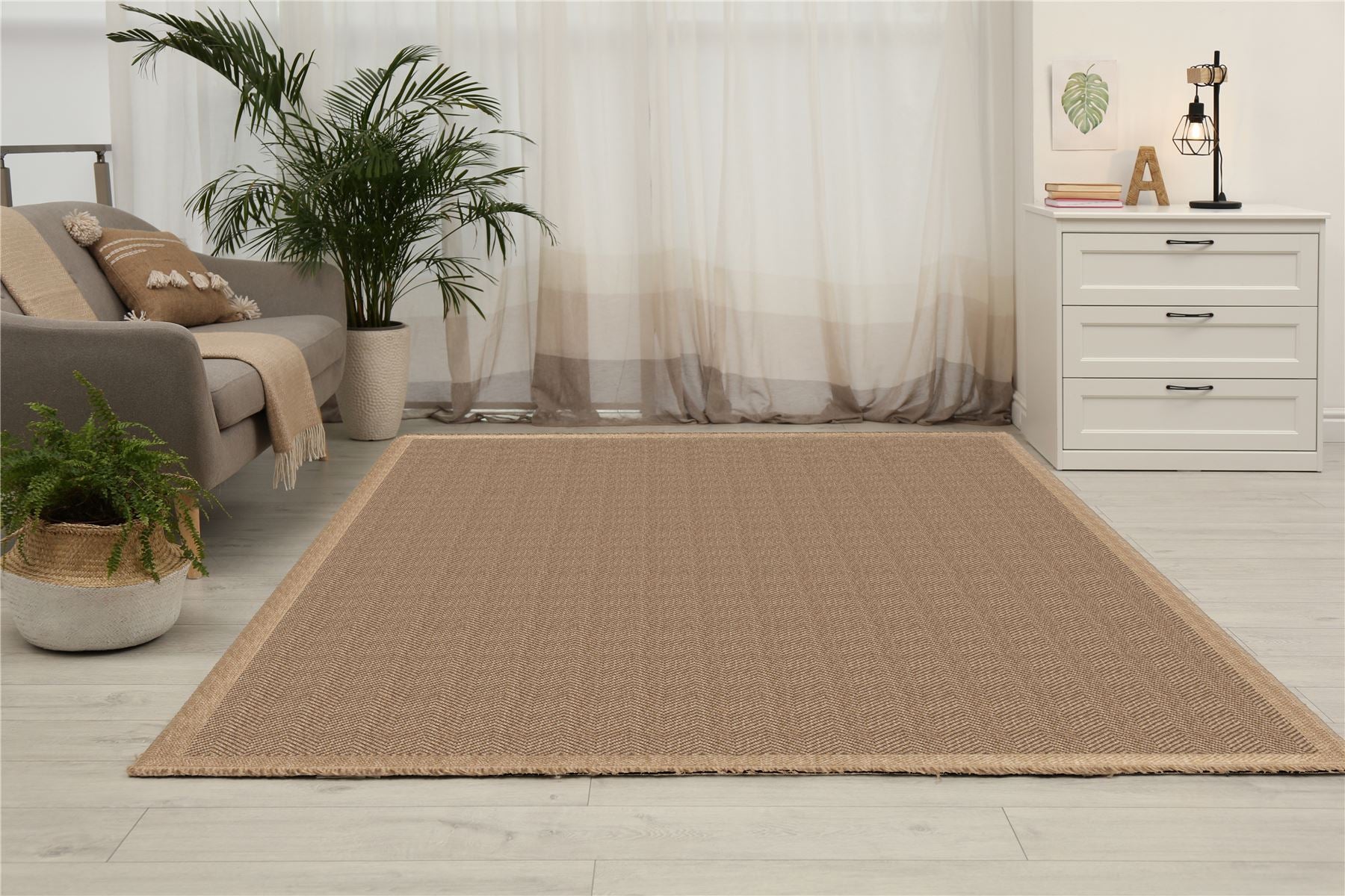Jute Effect Herringbone Rug