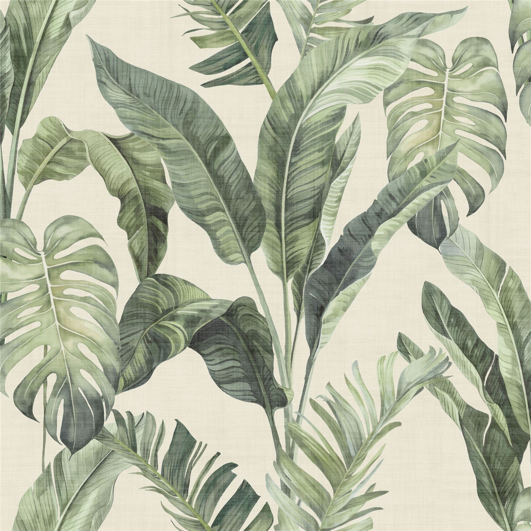 Palm Springs Natural Green Wallpaper