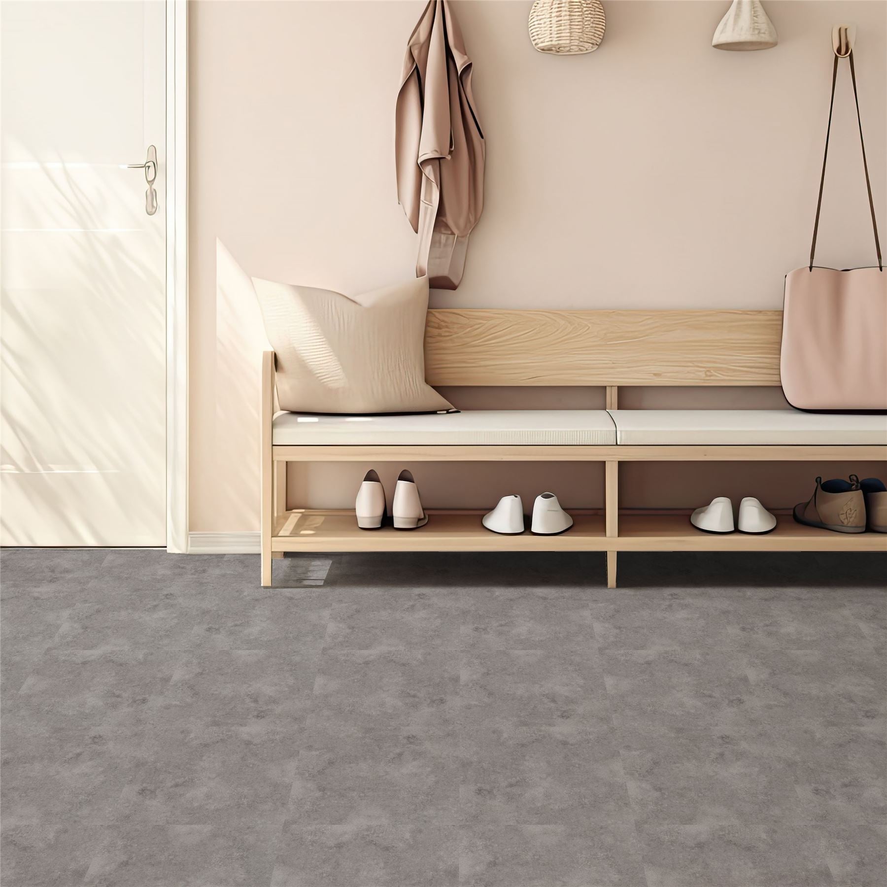 Floor Tile Textured Plain 30.5x30.5cm Grey (10 Tiles Per Pack) - sw6