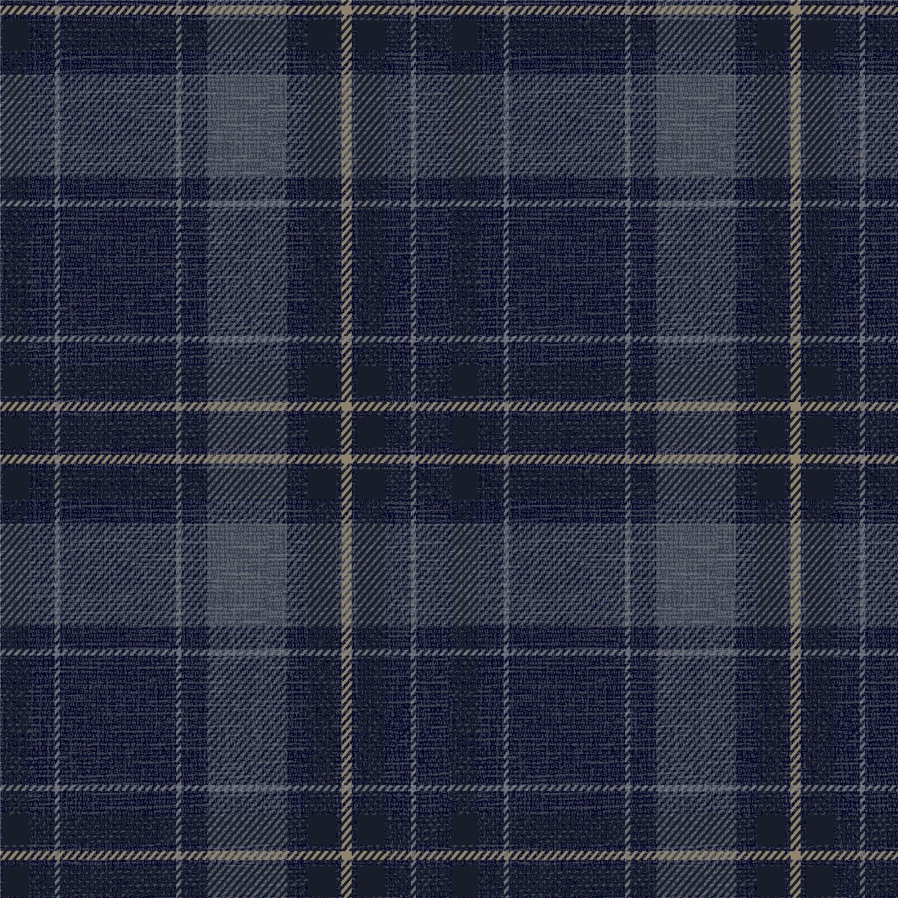 Twilled Plaid Navy/Gold Wallpaper sw12
