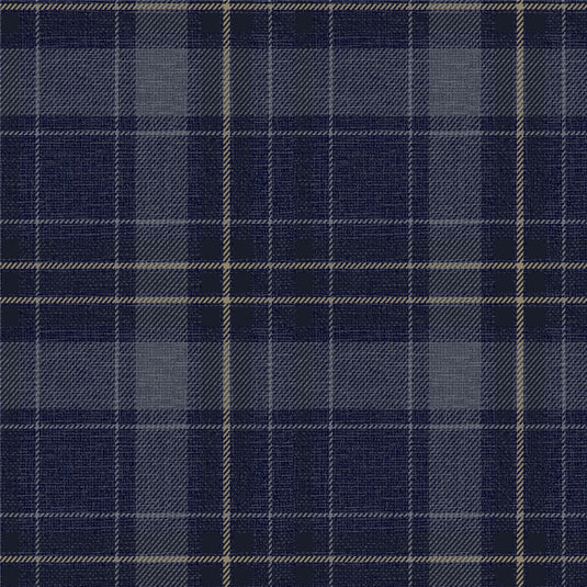 Twilled Plaid Navy/Gold Wallpaper sw12