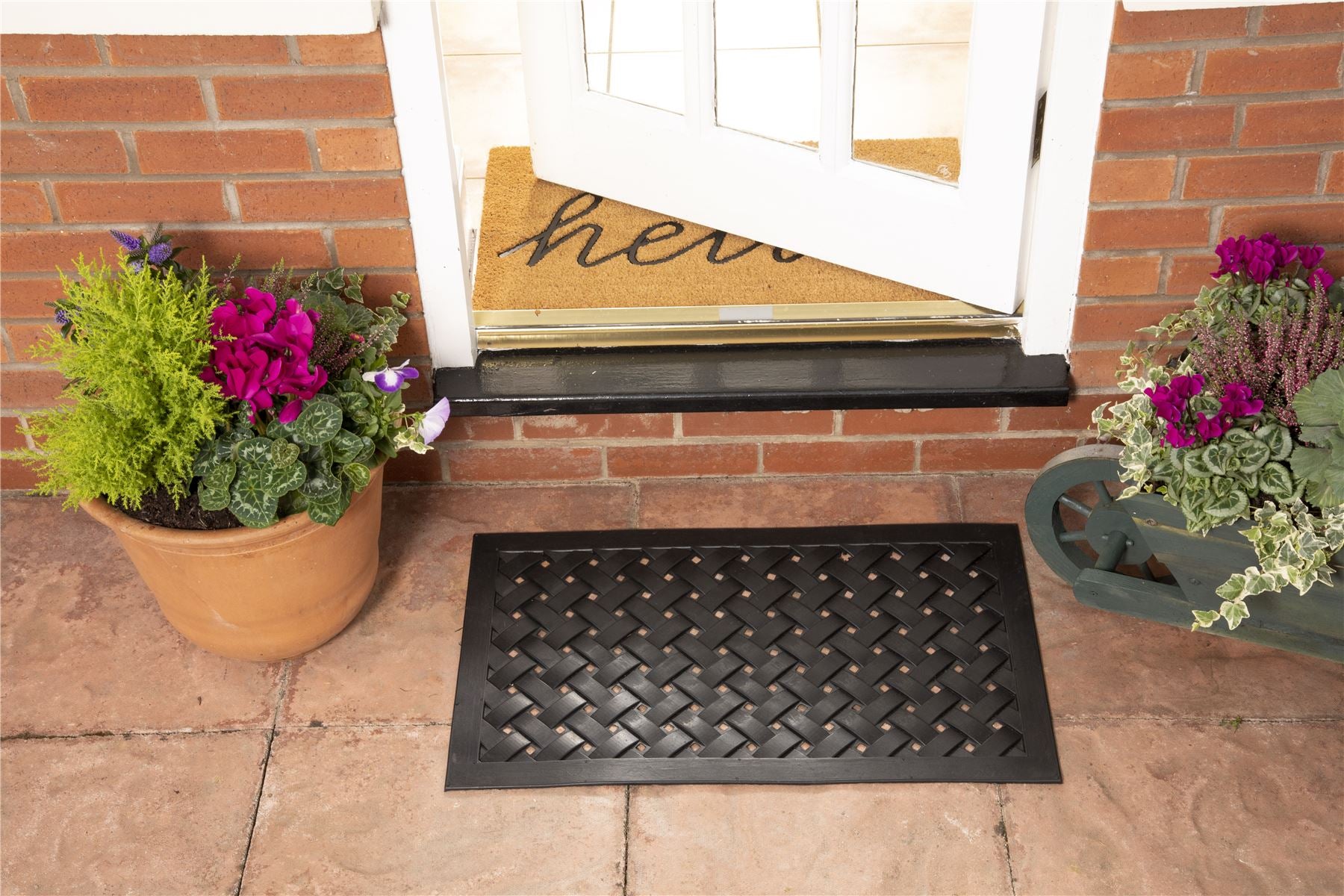 Reddish Rubber Lattice 45x75cm Doormat