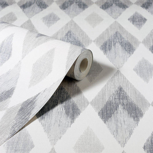 Scandi Diamond Silver Wallpaper sw12