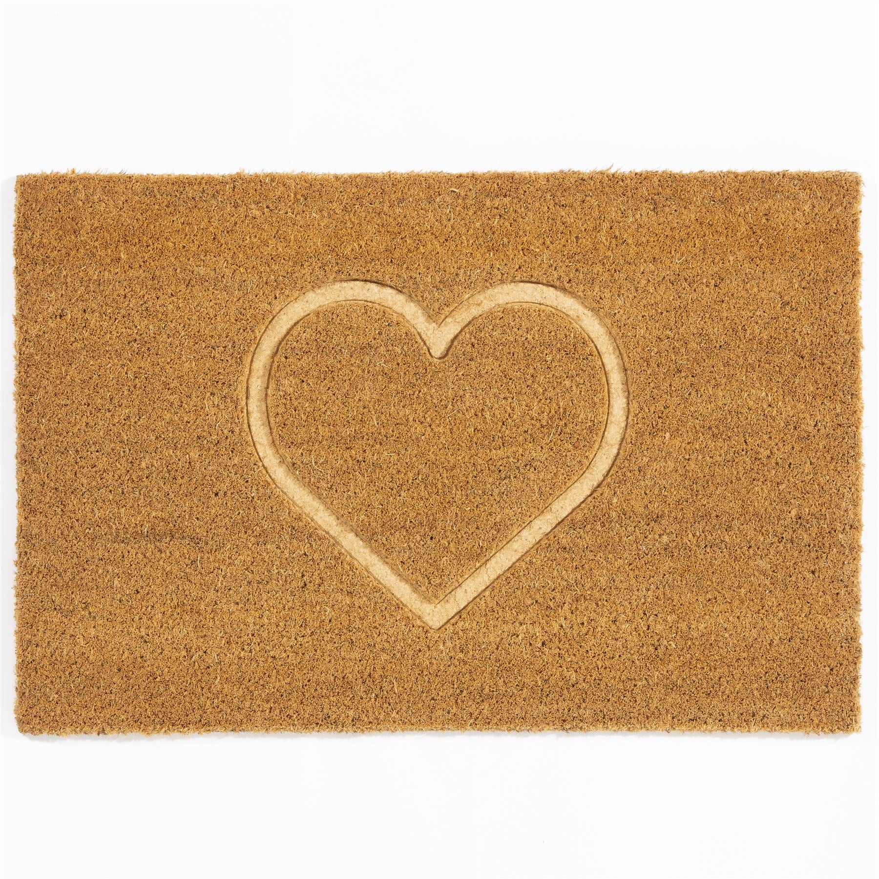 Astley Pressed Heart Embossed Natural Doormat 40x60cm