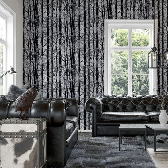 Frosted Wood Silver Wallpaper sw12