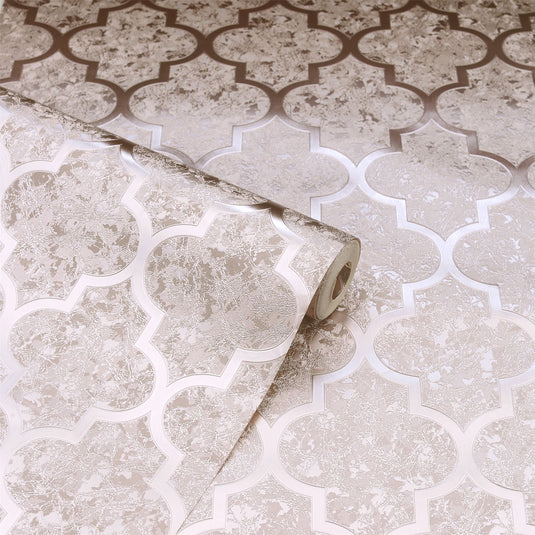 Velvet Trellis Rose Gold Wallpaper sw9