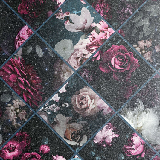 Floral Collage Plum & Teal sw12