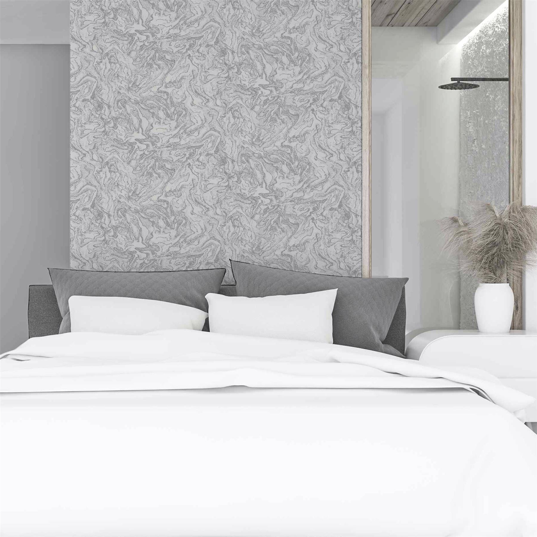 Liquid Marble Grey Wallpaper