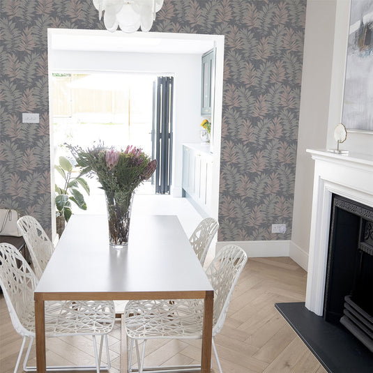 Stardust Palm Pink/Grey Wallpaper sw12