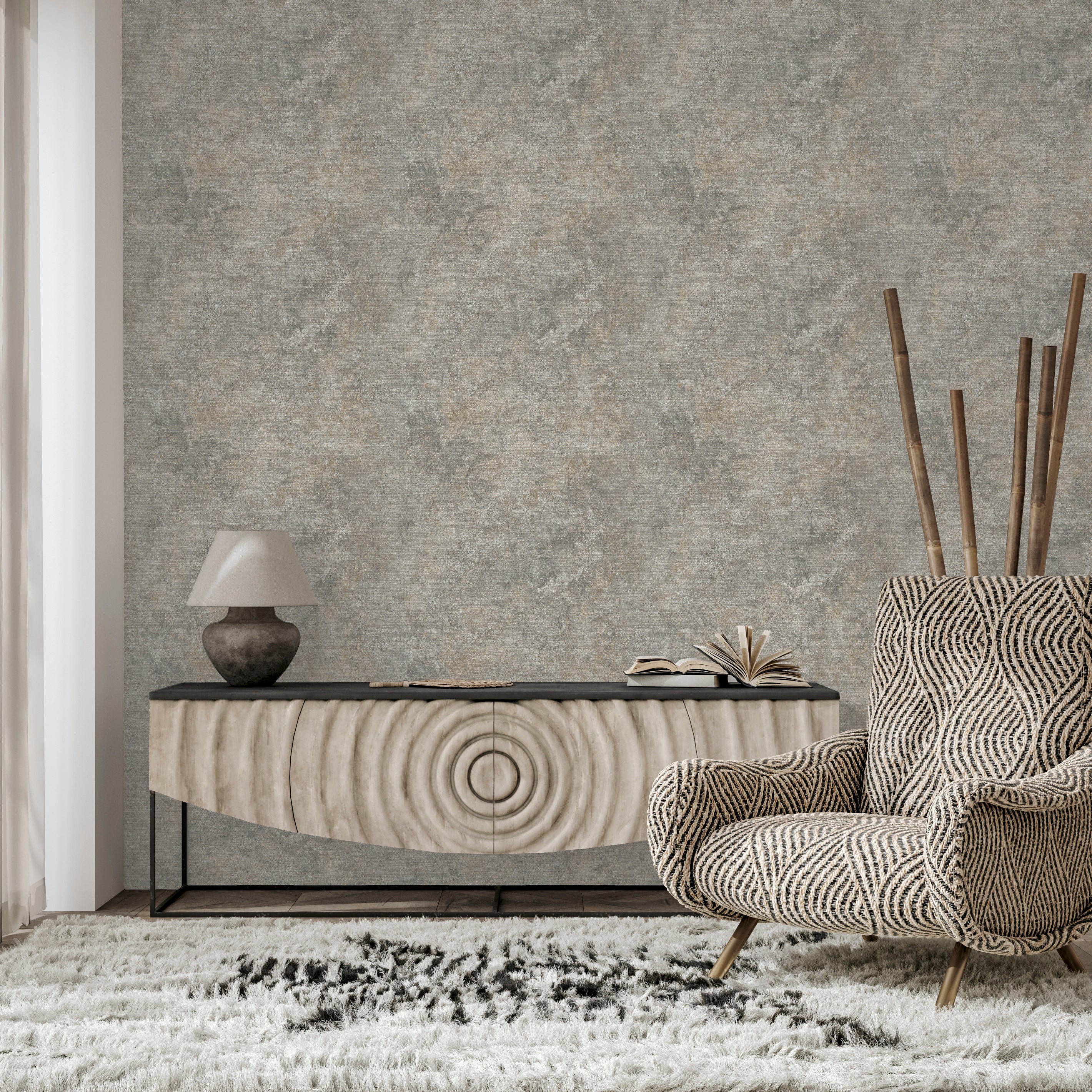 Modern Raffia Natural Wallpaper