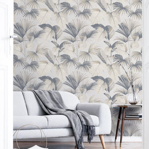 Palm Grove Natural Wallpaper