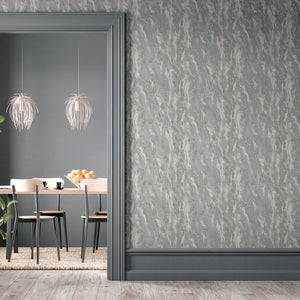 Luxe Texture Pewter Wallpaper                