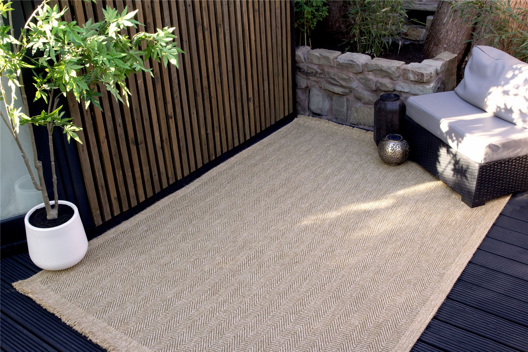 Jute Effect Herringbone Rug