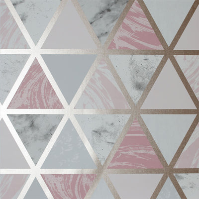 Marble Geo Pink Multi Wallpaper