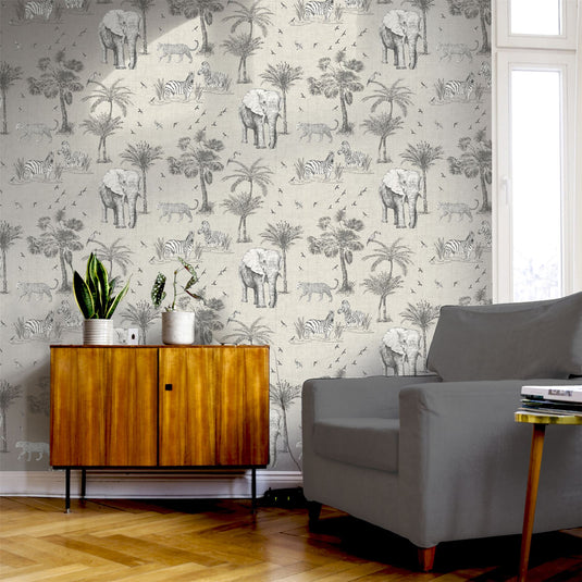 Safari Lagoon Grey Wallpaper sw12