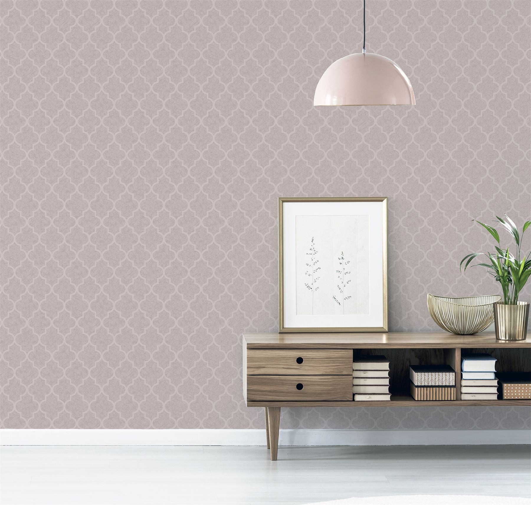 Velvet Trellis Rose Gold Wallpaper