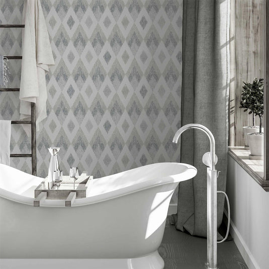 Scandi Diamond Silver Wallpaper sw12