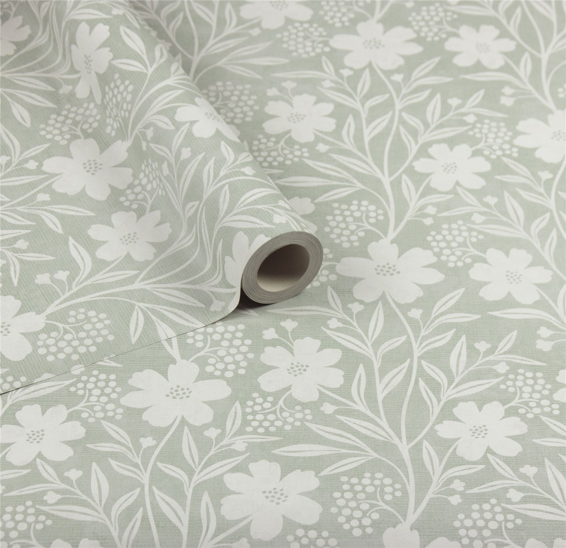 Berry Floral Sage Wallpaper