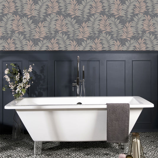 Stardust Palm Pink/Grey Wallpaper sw12