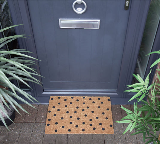 Astley Polka Dot Printed Neutral Doormat 40x60cm