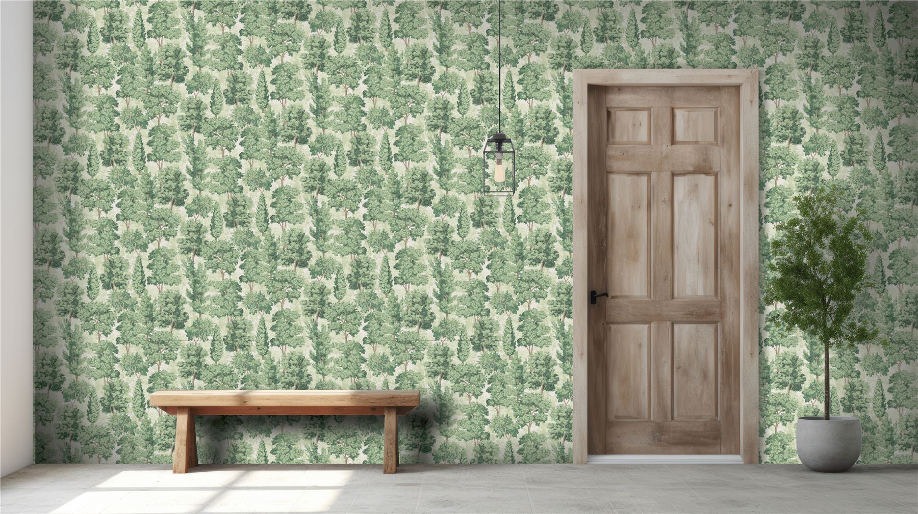 Organic Forest Green Wallpaper
