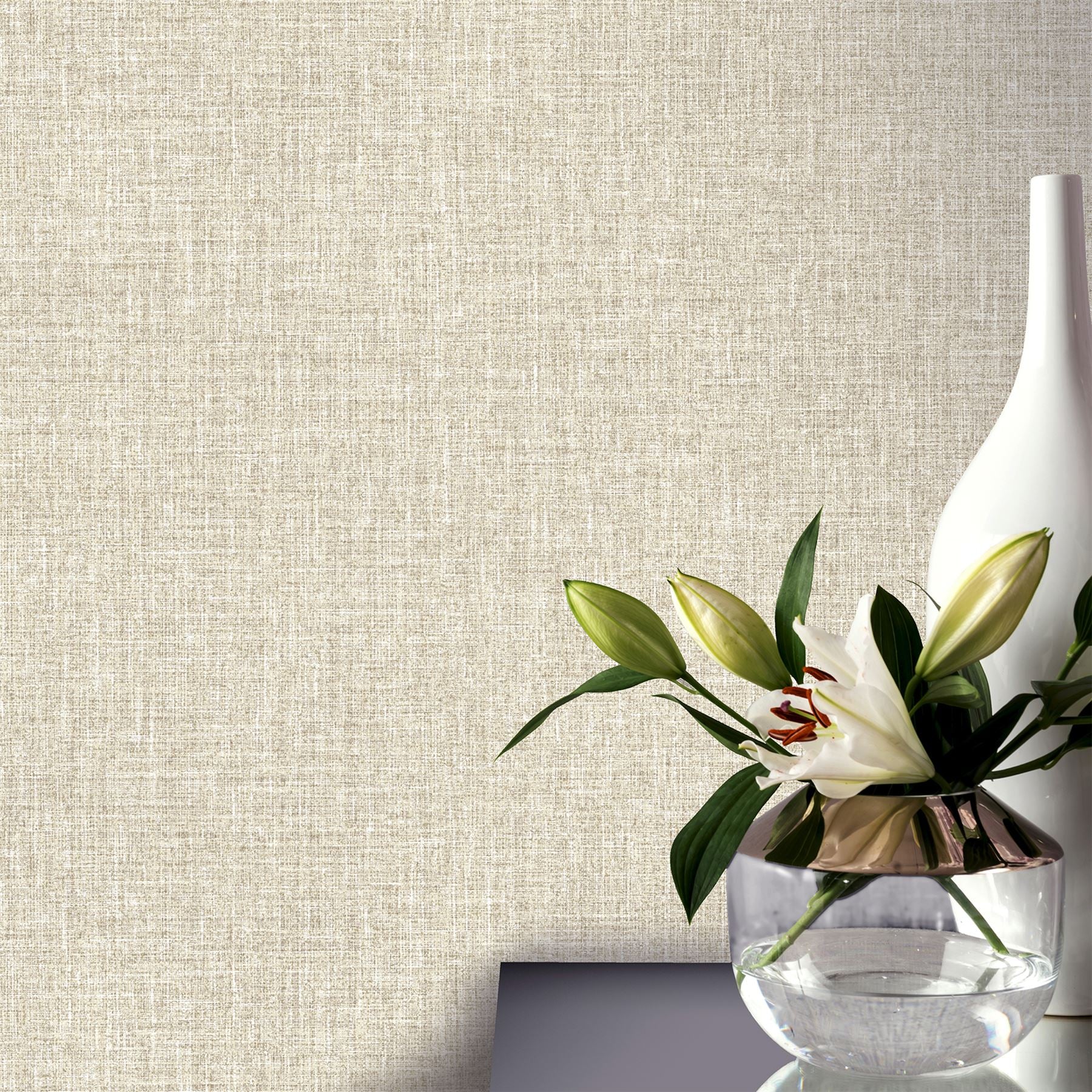 Luxe Hessian Taupe Wallpaper