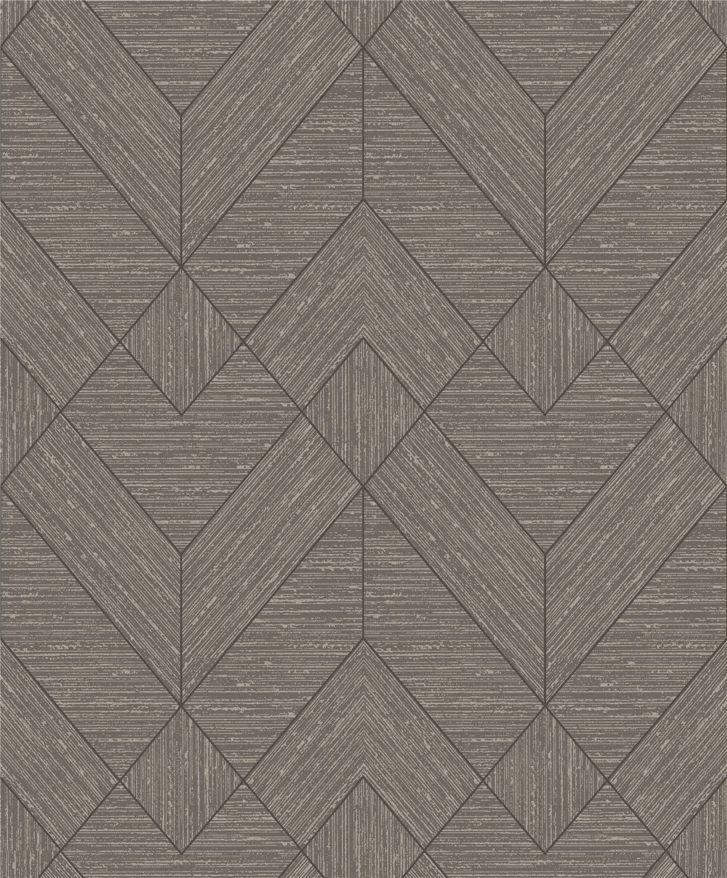 Wood Grain Geo Charcoal / Gold Wallpaper