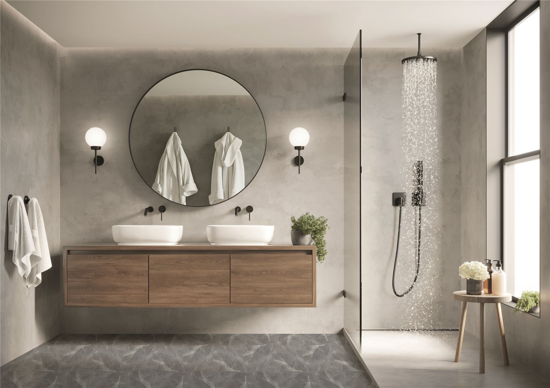 Floor Tile Marble 30.5x30.5cm Grey (10 Tiles Per Pack) - sw6