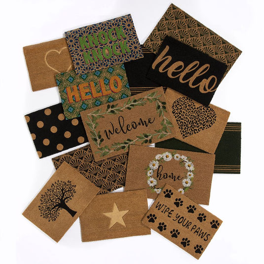 Astley Scallop Latex Backed Coir 45x75cm Forest Green Doormat