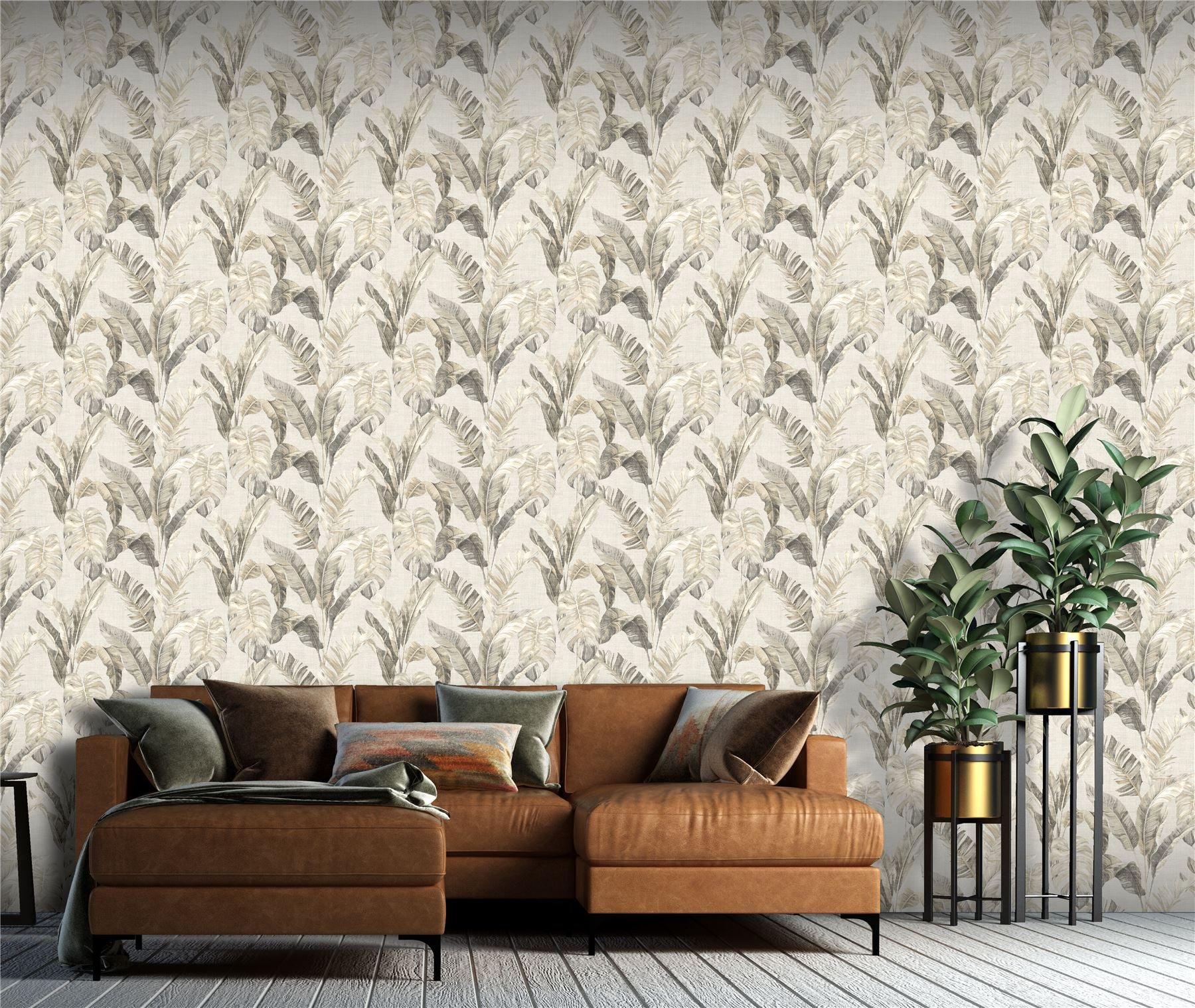 Palm Springs Taupe Wallpaper