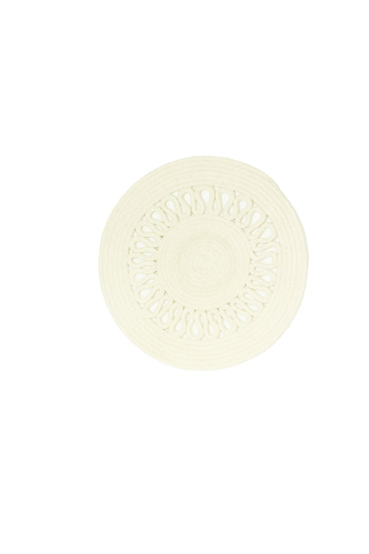 Nene  Round Cotton Sprial 38cm Cream Set of 2 Placemats