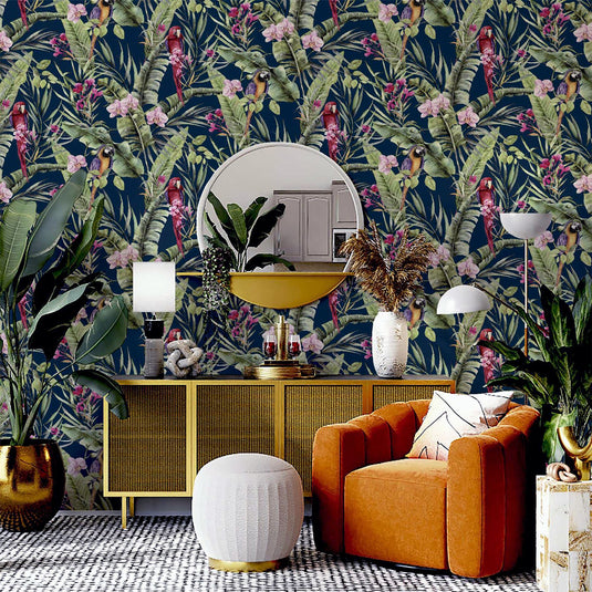 Pretty Polly Navy Multi Wallpaper sw12