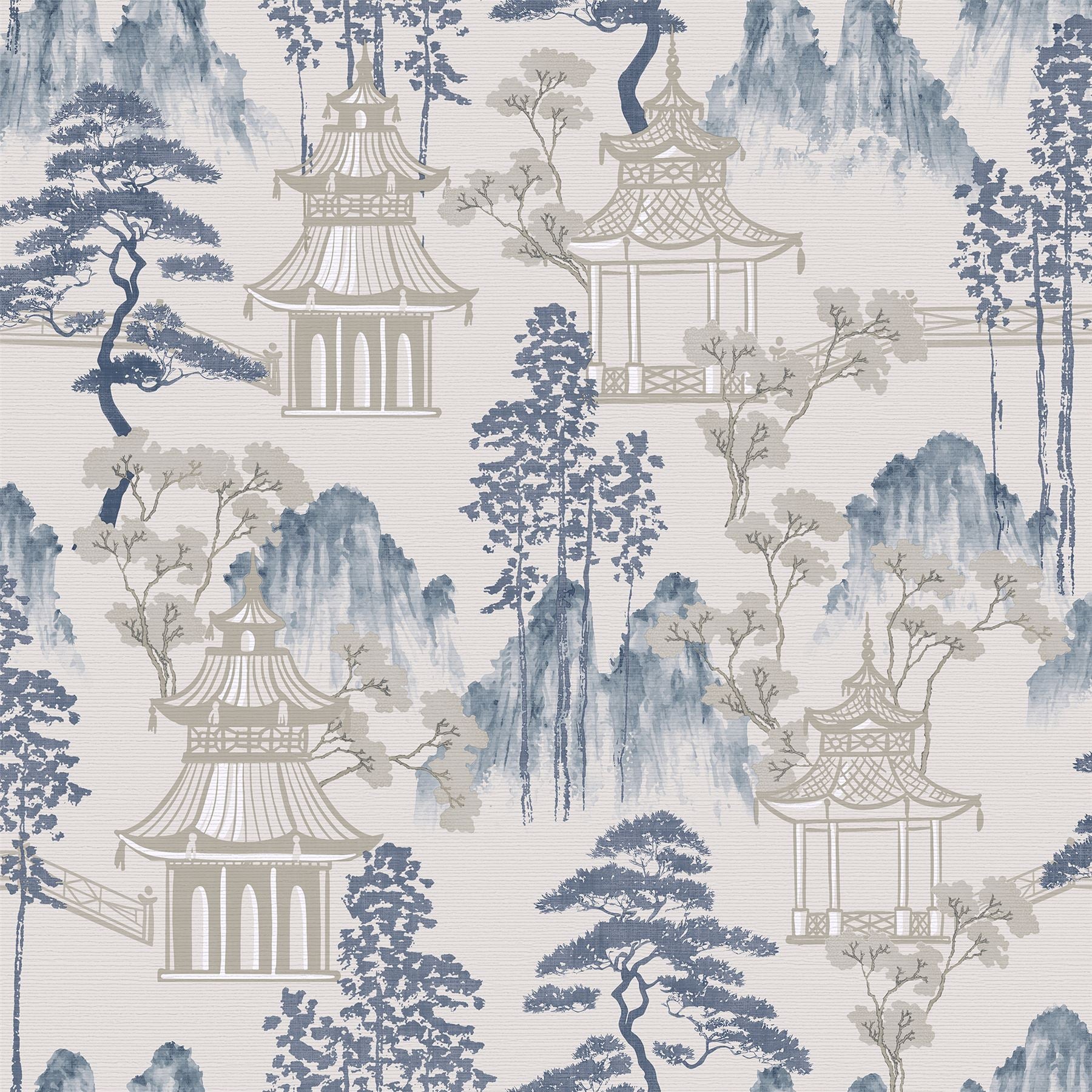 Japanese Pagoda Blue Grey