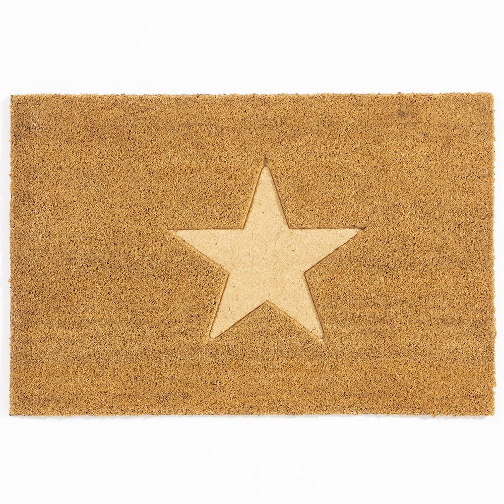Astley Star Embossed Natural Doormat 40x60cm
