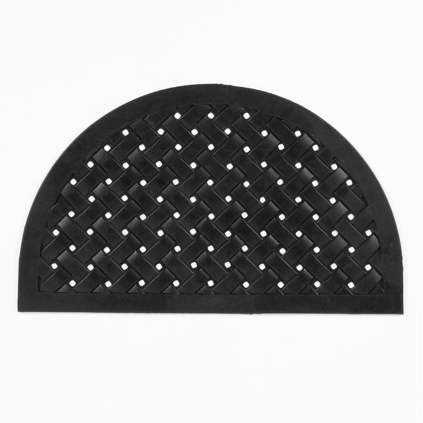 Reddish Half Moon Rubber Lattice 45x75cm Doormat