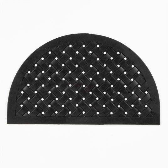 Reddish Half Moon Rubber Lattice 45x75cm Doormat