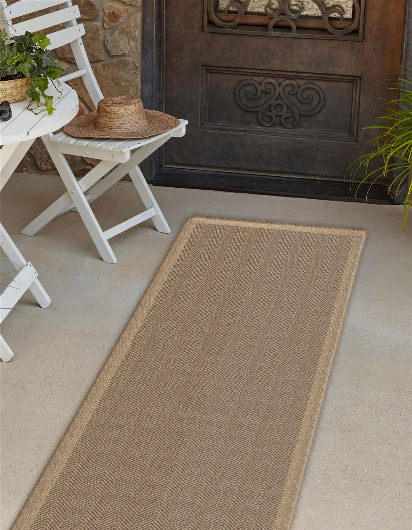 Jute Effect Herringbone 60 x 230cm Runner