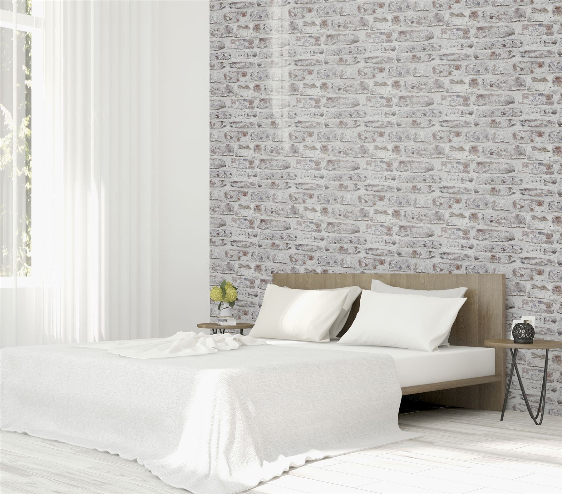 Whitewashed Wall White Wallpaper sw12