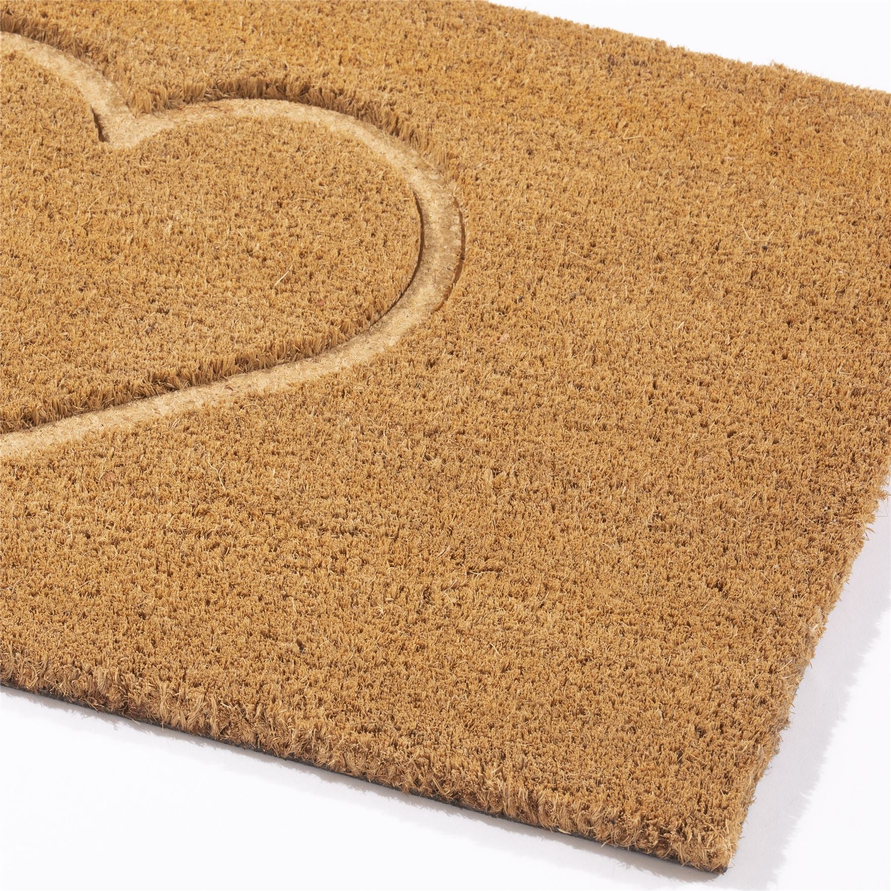 Astley Pressed Heart Embossed Natural Doormat 40x60cm
