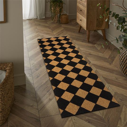 Astley Diamonds Printed PVC Backed Coir 40x120cm Doormat