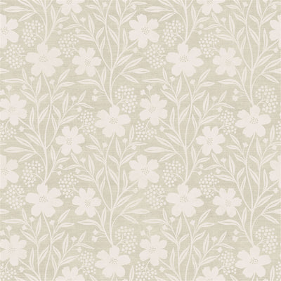Berry Floral Neutral Wallpaper